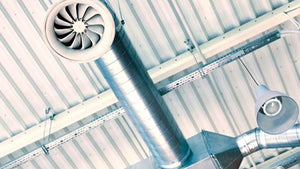 ventilation-fan-on-ceiling-attached-to-HVAC-in-industrial-building